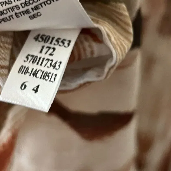 Chico's 0 Joceline Top Long Sleeve Shirt Button Sequin Collar Zebra Animal Chic - Picture 11 of 12